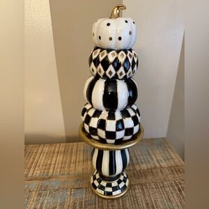 Mackenzie Childs Stacking Pumpkins Tabletop Topiary Ceramic & Resin. NIB!